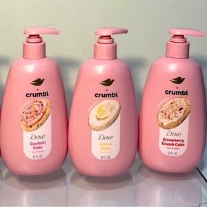 Dove x Crumbl
Moisturizing Hand Wash 3pc 
Strawberry Cake, Lemon Glaze, Confetti
